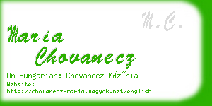 maria chovanecz business card